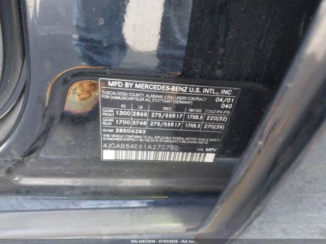 2001 MERCEDES-BENZ ML 320 4JGAB54E61A270780 Photo 8