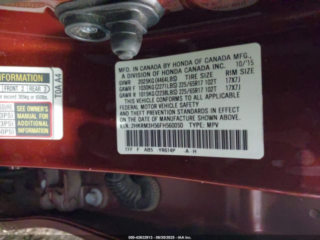 2015 HONDA CR-V 2HKRM3H56FH560050 Photo 8