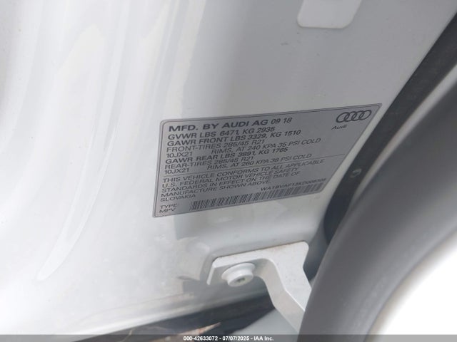 2019 AUDI Q8 WA1BVAF13KD008308 Photo 8