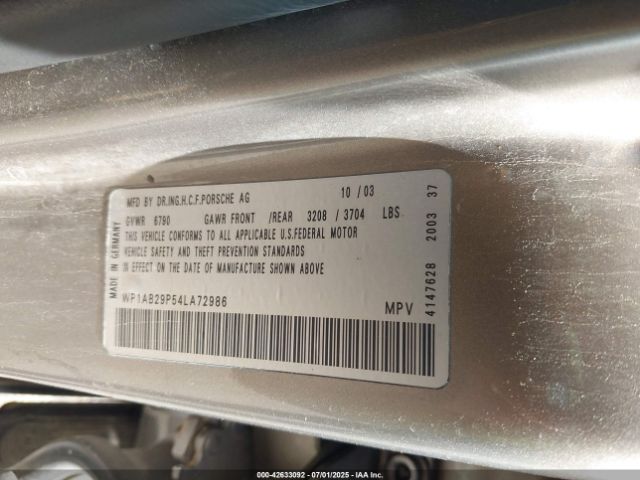 2004 PORSCHE CAYENNE WP1AB29P54LA72986 Photo 8