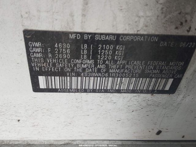 2024 SUBARU LEGACY 4S3BWAD61R3005215 Photo 8