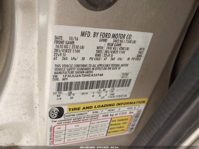 1FMJU2AT0HEA33748 Ford 3.5l gtdi ffv/gasoline