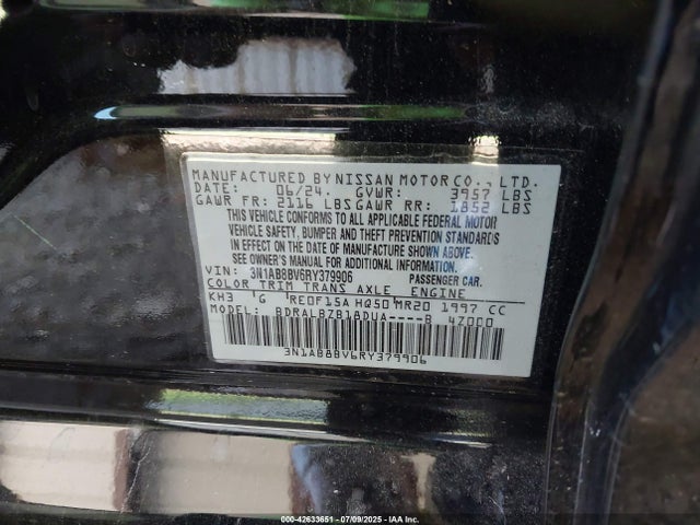 Nissan Sentra 2024 3N1AB8BV6RY379906 Image 9