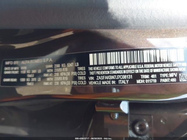2018 ALFA ROMEO STELVIO ZASFAKBN7J7C08131 Photo 8