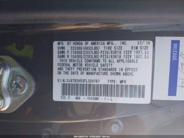 2015 ACURA RDX 5J8TB3H5XFL004767 Photo 8