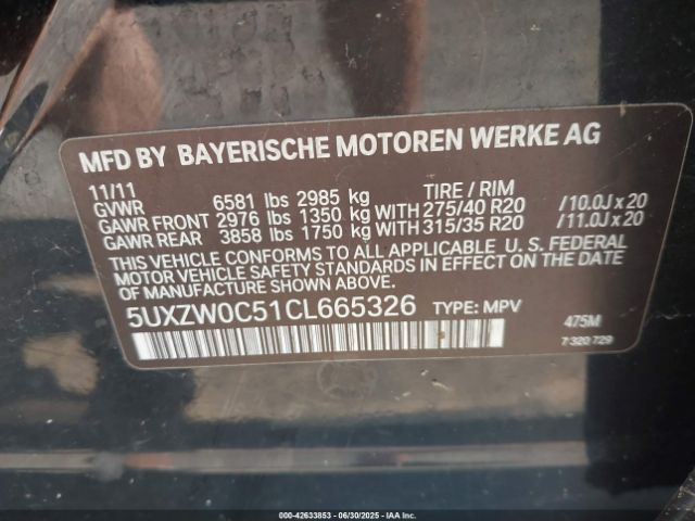 2012 BMW X5 5UXZW0C51CL665326 Photo 8
