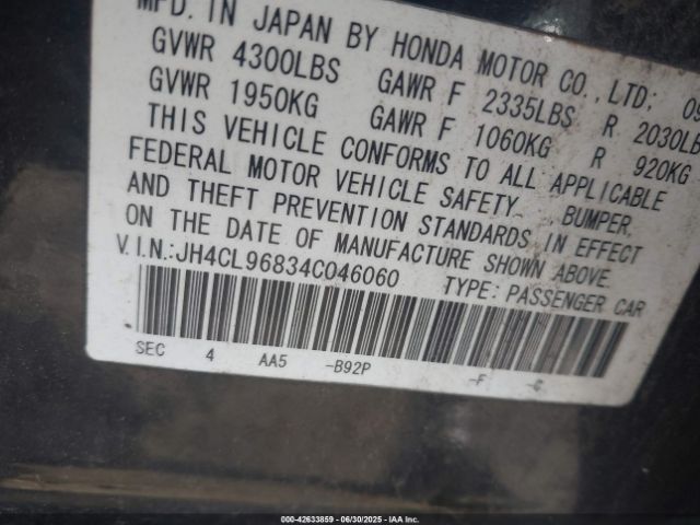 2004 ACURA TSX JH4CL96834C046060 Photo 8