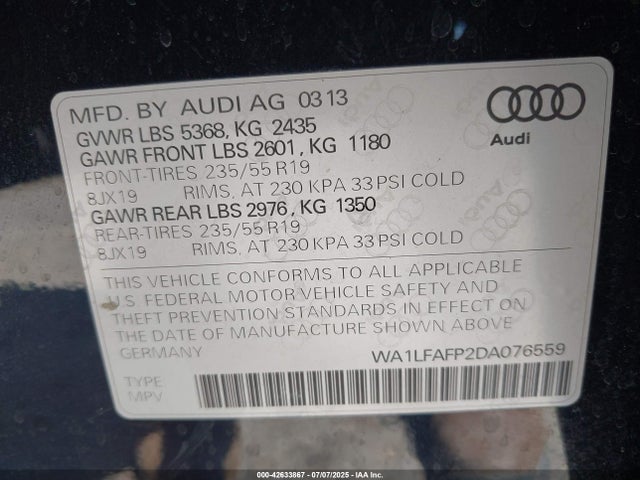2013 AUDI Q5 WA1LFAFP2DA076559 Photo 8