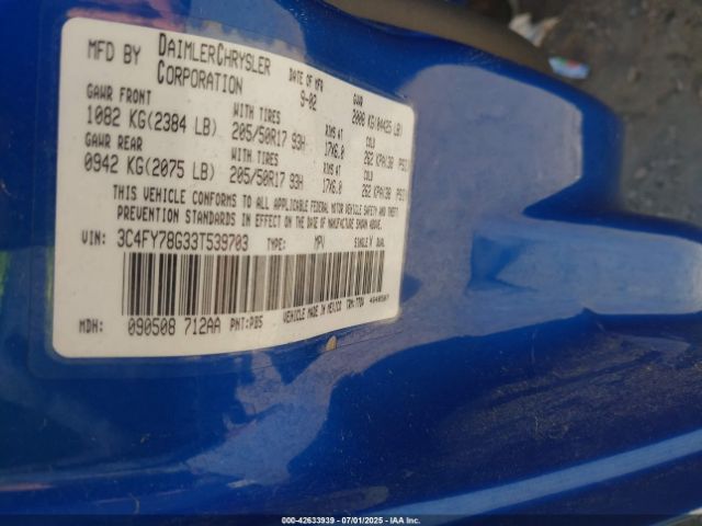 2003 CHRYSLER PT CRUISER 3C4FY78G33T539703 Photo 8