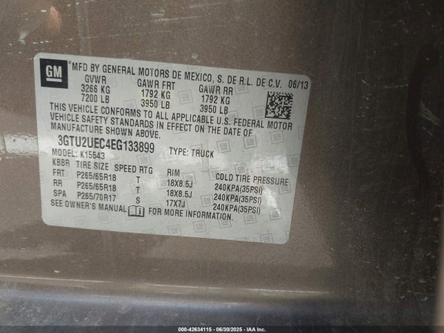 3GTU2UEC4EG133899 GMC l83 - vvt, afm (active fuel management), aluminum