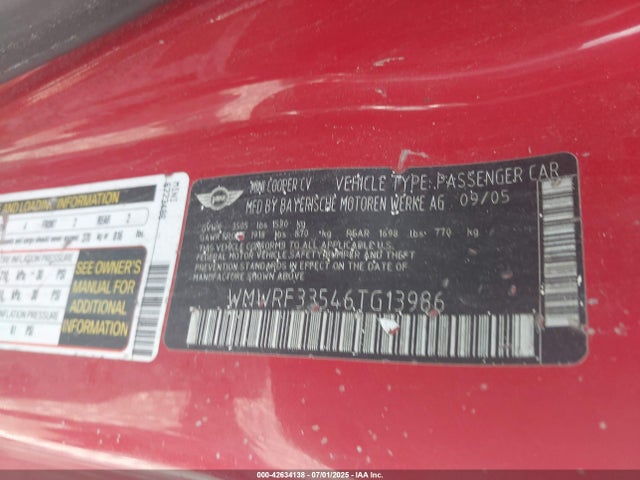 2006 MINI COOPER WMWRF33546TG13986 Photo 8