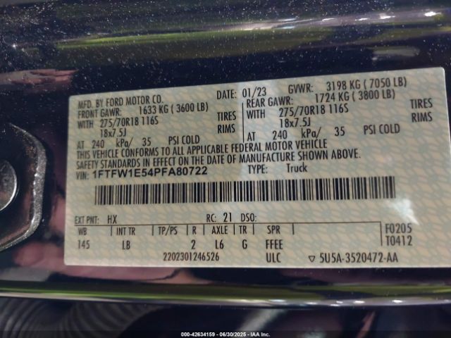 2023 FORD F-150 1FTFW1E54PFA80722 Photo 8