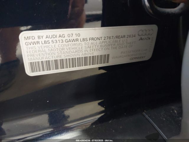 2011 AUDI A6 WAUFGAFB0BN010244 Photo 8