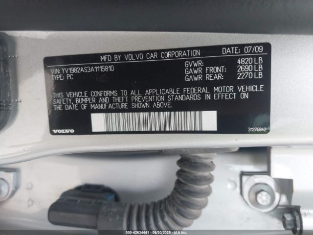 2010 VOLVO S80 YV1982AS3A1115810 Photo 8
