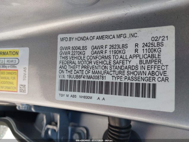 2021 ACURA TLX 19UUB6F41MA008781 Photo 8
