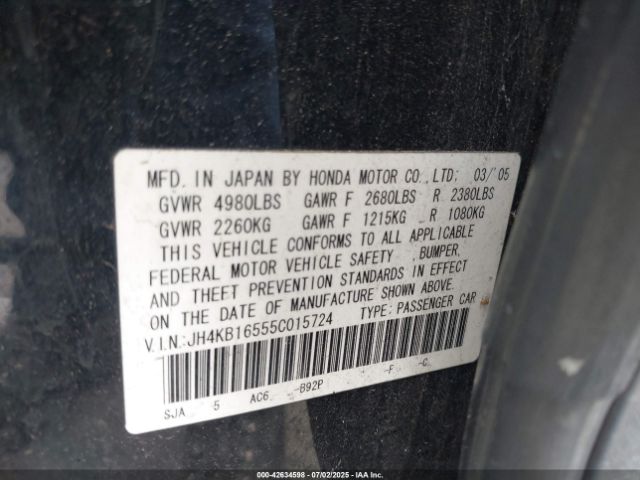 2005 ACURA RL JH4KB16555C015724 Photo 8