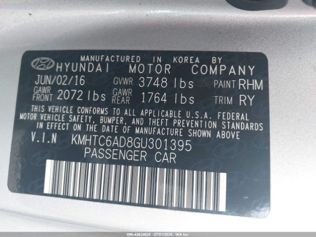 2016 HYUNDAI VELOSTER KMHTC6AD8GU301395 Photo 8