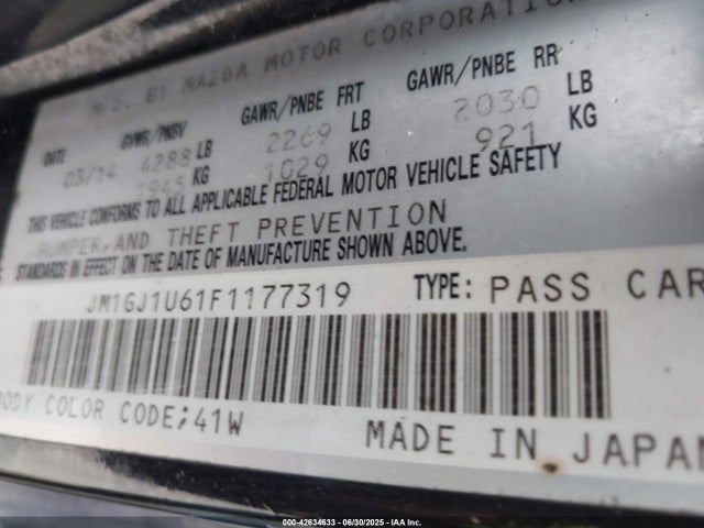 JM1GJ1U61F1177319 Mazda py
