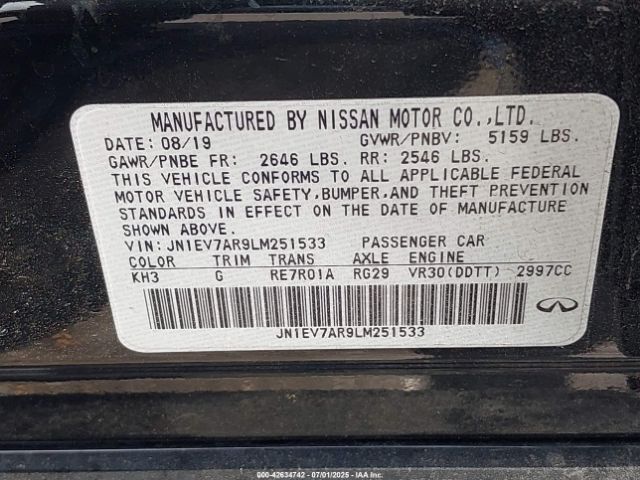 2020 INFINITI Q50 JN1EV7AR9LM251533 Photo 8