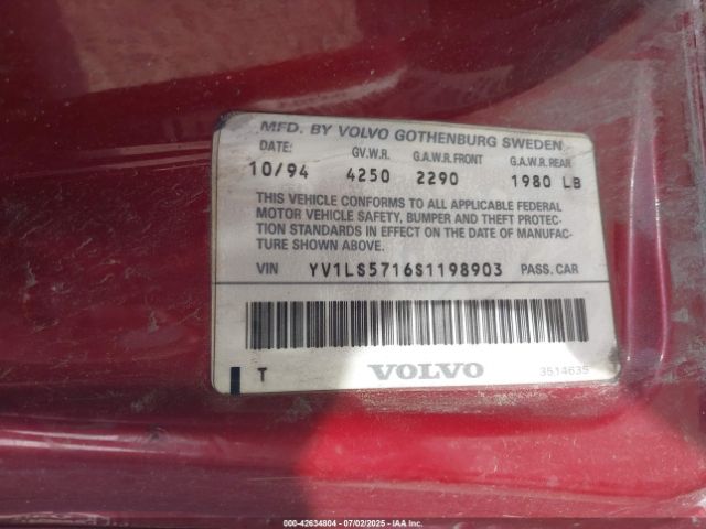 1995 VOLVO 850 YV1LS5716S1198903 Photo 8