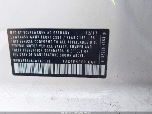 2018 VOLKSWAGEN GOLF R WVWVF7AU6JW167119 Photo 8