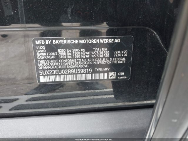 2024 BMW X5 5UX23EU02R9U59819 Photo 8