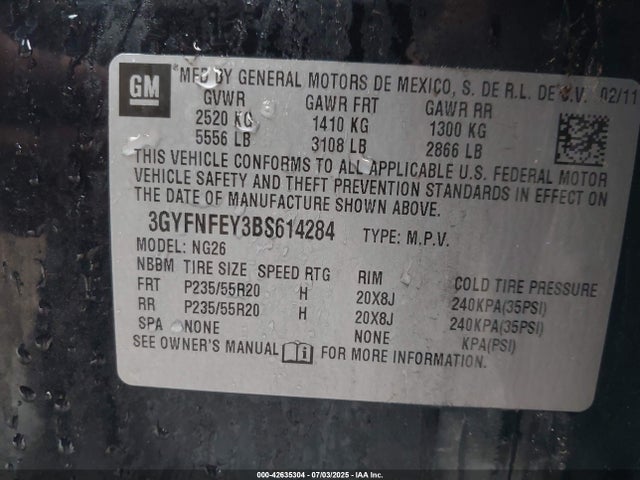 2011 CADILLAC SRX 3GYFNFEY3BS614284 Photo 8