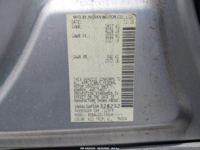 2016 NISSAN ALTIMA 1N4AL3AP5GN328252 Photo 8