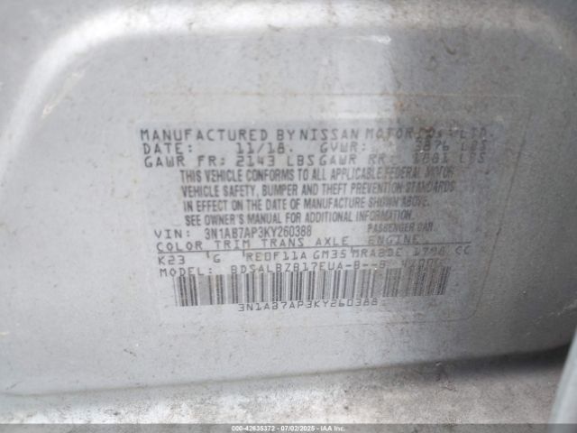 2019 NISSAN SENTRA 3N1AB7AP3KY260388 Photo 8