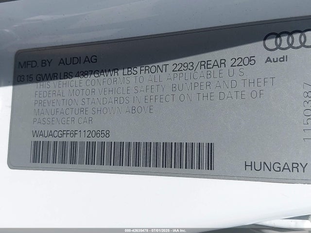 2015 AUDI A3 WAUACGFF6F1120658 Photo 8
