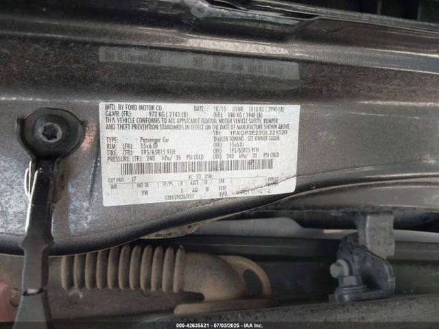 Ford 2016 2016 1FADP3E23GL221020 Image 9