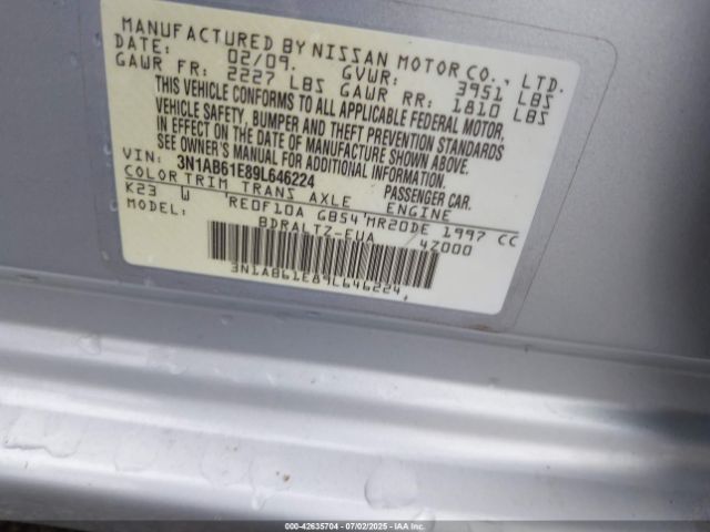 2009 NISSAN SENTRA 3N1AB61E89L646224 Photo 8