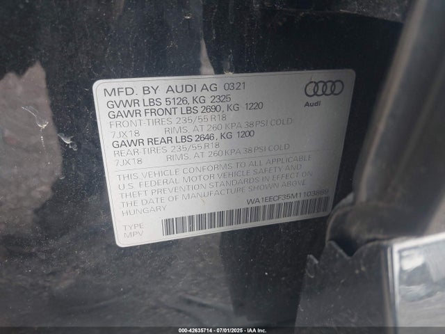 2021 AUDI Q3 WA1EECF35M1103869 Photo 8