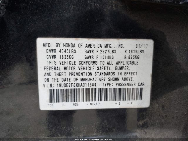 2017 ACURA ILX 19UDE2F8XHA011686 Photo 8