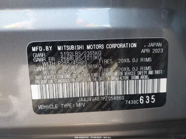 2023 MITSUBISHI OUTLANDER JA4J4VA87PZ054860 Photo 8