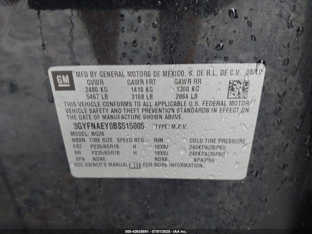 2011 CADILLAC SRX 3GYFNAEY0BS515005 Photo 8