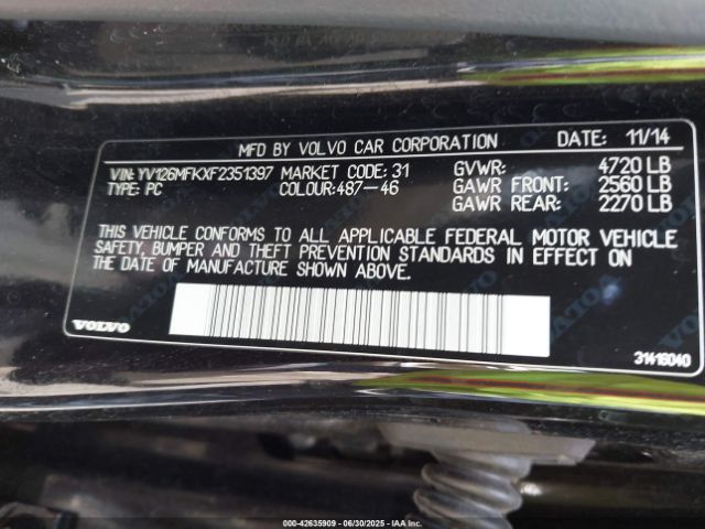 2015 VOLVO S60 YV126MFKXF2351397 Photo 8