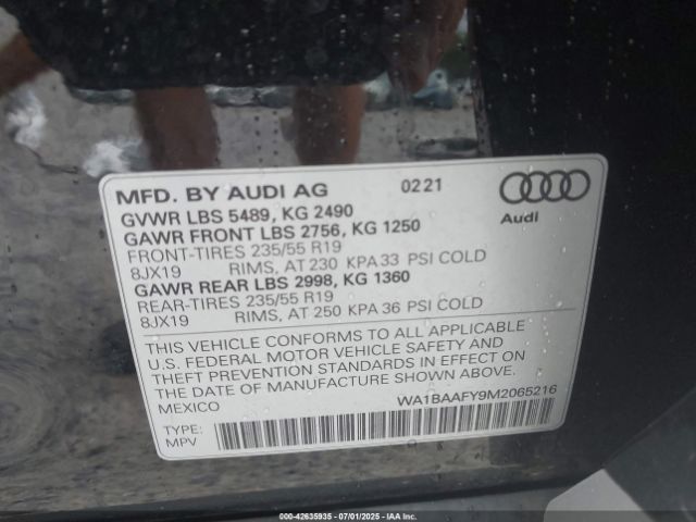 2021 AUDI Q5 WA1BAAFY9M2065216 Photo 8
