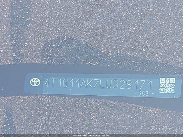 2020 TOYOTA CAMRY 4T1G11AK7LU328171 Photo 8