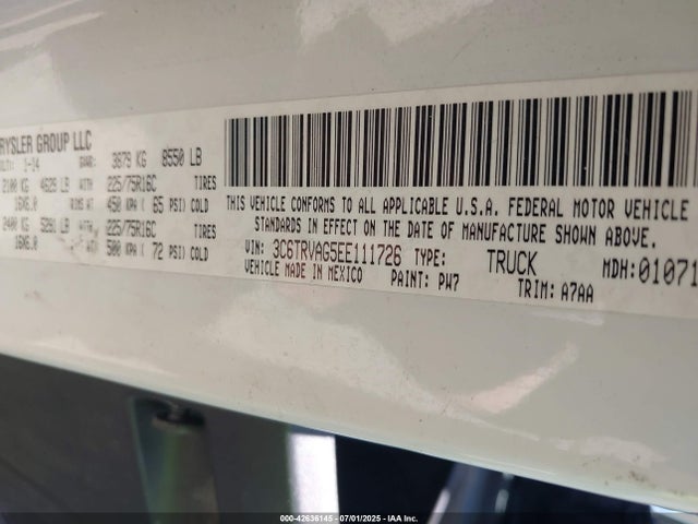 3C6TRVAG5EE111726 RAM 2014