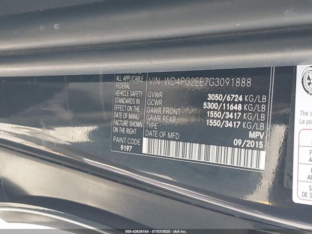 2016 MERCEDES-BENZ METRIS WD4PG2EE7G3091888 Photo 8