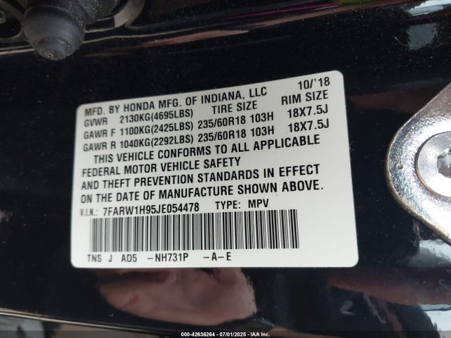 7FARW1H95JE054478 Honda l15be