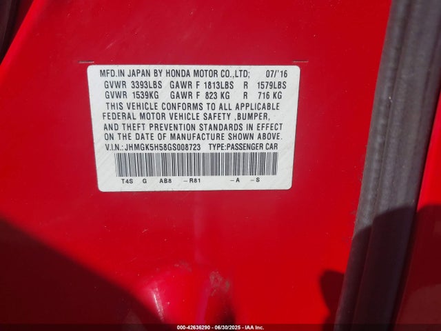 JHMGK5H58GS008723 Honda l15b1