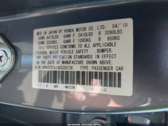 2010 ACURA TSX JH4CU2F67AC028126 Photo 8