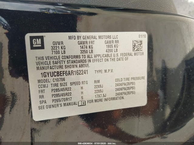 2010 CADILLAC ESCALADE 1GYUCBEF6AR162241 Photo 8