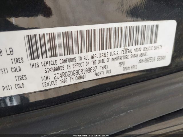 2012 DODGE GRAND CARAVAN 2C4RDGDG9CR109837 Photo 9