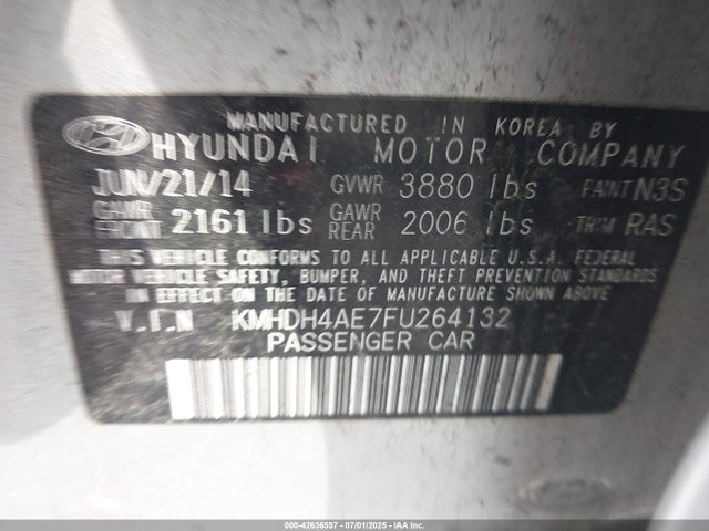 KMHDH4AE7FU264132 Hyundai dohc mpi nu