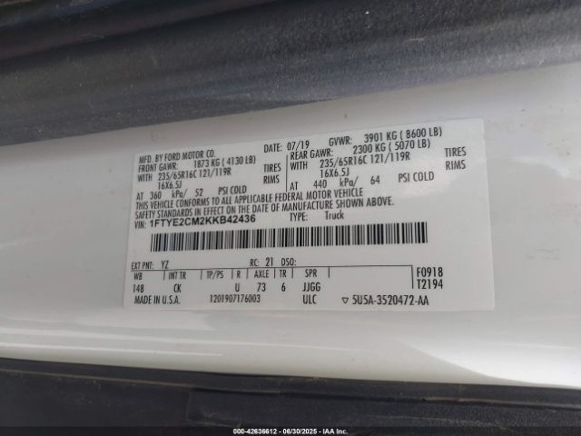 2019 FORD TRANSIT-150 1FTYE2CM2KKB42436 Photo 8