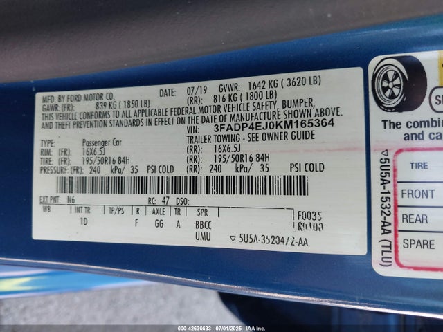 Ford 2019 2019 3FADP4EJ0KM165364 Image 9