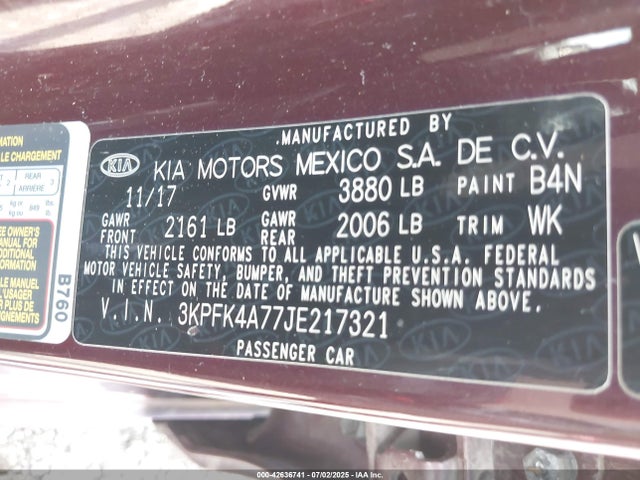 KIA mpi nu 2018 3KPFK4A77JE217321 Image 9